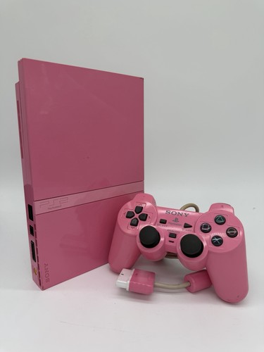 Console ps2 slim rosa completa - console,